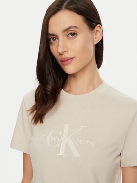 Calvin Klein Jeans T-shirt J20J224983 Bež Regular Fit