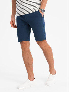 Ombre Ombre Szorty materiałowe OM-SRCS-0169 Granatowy Slim Fit