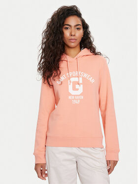 Gant Gant Mikina Logo 4200847 Korálová Relaxed Fit