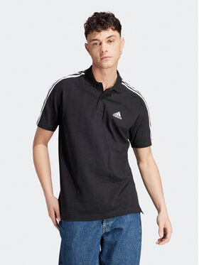 adidas adidas Polo marškinėliai Essentials Piqué Embroidered Small Logo 3-Stripes Polo Shirt IC9310 Juoda Regular Fit