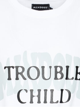 Mindout T-shirt Unisex Trouble Child Bijela Oversize