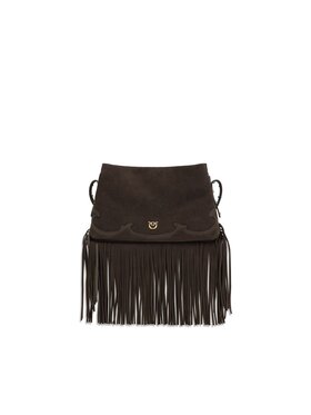 PINKO PINKO Τσάντα Brown Calf Leather Bos Taurus Shoulder Καφέ
