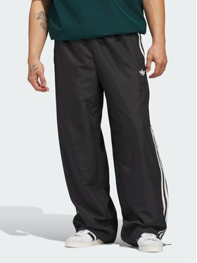 adidas adidas Spodnie materiałowe Basketball Windbreaker Czarny Loose Fit