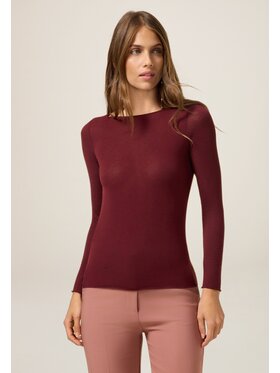 Oltre Oltre T-shirt G049J104293N036 Bordeaux Slim Fit