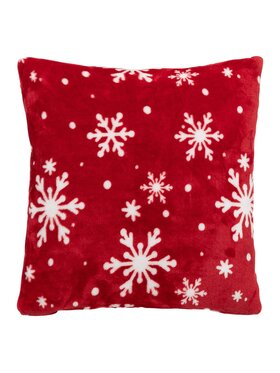 MIAhome MIAhome Poduszka futrzana świąteczna Flakes 40x40 cm Czerwony