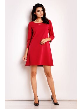 Infinite You Infinite You Sukienka codzienna M111 Bordowy Basic Fit