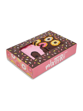 Zooksy Zooksy Zestaw 2 par wysokich skarpet damskich Mixtury Donuts Brązowy