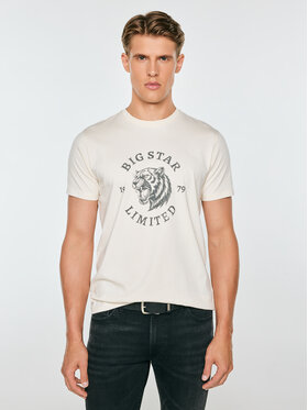 BIG STAR BIG STAR T-Shirt RENNER Kremowy Basic Fit
