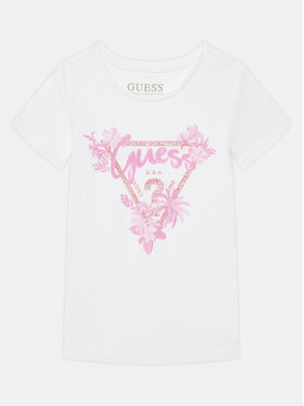 Guess Guess Tričko K5GI14K6YW4 Biela Regular Fit