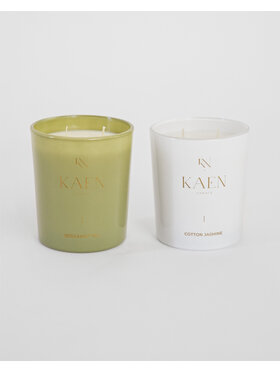 KAEN CANDLE KAEN CANDLE Świeca zapachowa Zestaw świec KAEN CANDLE | Bergamot Tea & Cotton Jasmine Zielony