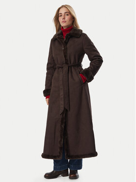 LAUREN RALPH LAUREN LAUREN RALPH LAUREN Kunstfellmantel 297P23461001 Dunkelbraun Regular Fit