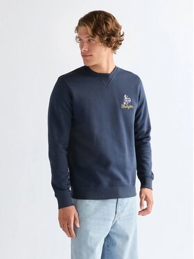 Wrangler Wrangler Felpa EMBROIDERY CREW Blu Comfort Fit