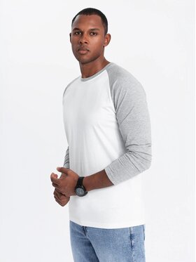 Ombre Ombre Longsleeve OM-LSCL-0105 Szary Regular Fit