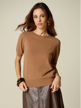 Oltre Oltre Sweter M279J005532N012 Kremowy Regular Fit