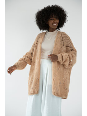 Fobya Fobya Kardigan F1888 Miedziany Oversize
