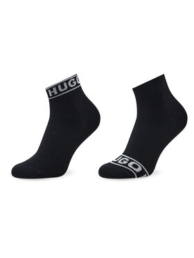 Hugo Hugo Набір 2 пар високих жіночих шкарпеток Logo 50469291 Чорний