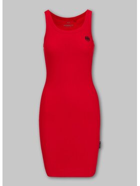 PITBULL PITBULL Sukienka codzienna Sukienka sportowa Rib LAYLA M/L Czerwony Slim Fit
