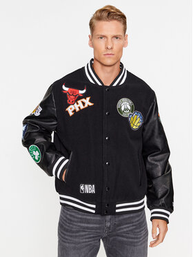 New Era New Era Kurtka bomber Nba Badge Varsity 60416374 Czarny Regular Fit