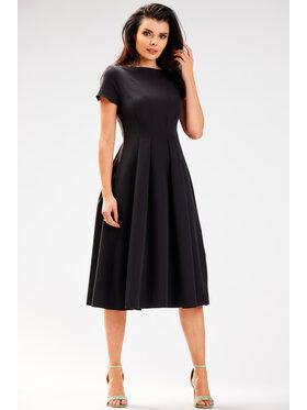 Awama Awama Sukienka letnia A569 Czarny Basic Fit