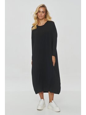 Makadamia Makadamia Sukienka codzienna M839 Czarny Oversize
