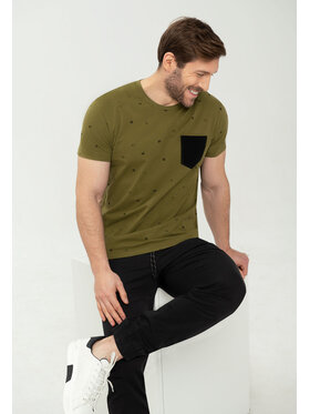 Volcano Volcano T-Shirt T-DISC Zielony Regular Fit