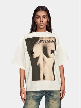 MADE BY SOCIETY MADE BY SOCIETY T-Shirt Shab - T27881 Biały Basic Fit