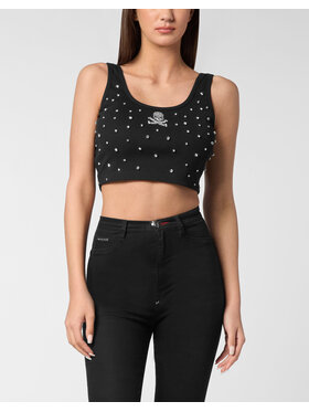 PHILIPP PLEIN PHILIPP PLEIN Tank top 23591 Čierna Skin Tight Fit