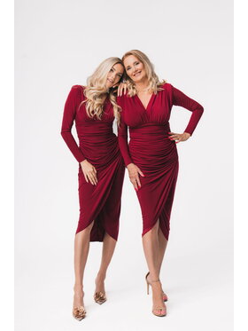 Aurora Aurora Sukienka wieczorowa Lidia Bordowy Curvy Fit