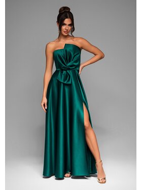 Ombre Ombre Sukienka wieczorowa LA-OM-DLR004 Zielony Regular Fit