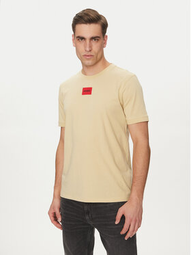 HUGO HUGO T-Shirt Diragolino212 50447978 Beżowy Regular Fit
