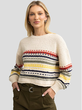 BIG STAR BIG STAR Sweter MIXTA_000_160 Beżowy Comfort Fit