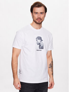 Primitive Primitive Tricou 2Pac P14382 Alb Regular Fit