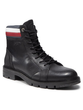 Tommy Hilfiger Tommy Hilfiger Ilgaauliai Elevated Rwb Collar Lth Boot FM0FM03825 Juoda