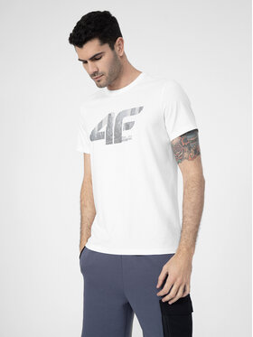 4F 4F Marškinėliai 4FSS23TTSHM309 Balta Regular Fit