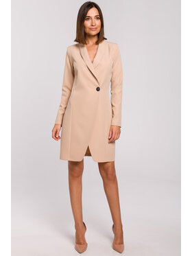 Stylove Stylove Koktejlové šaty S217 Béžová Regular Fit