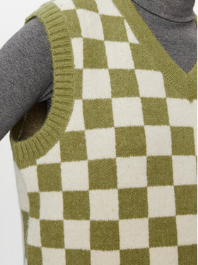 Vans Pulover Courtyard Checker Sweater Vest VN000F6WBD41 Zelena Regular Fit