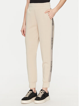 Guess Guess Spodnie dresowe W5RB00 KBYE2 Écru Regular Fit