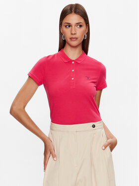 Gant Gant Тениска с яка и копчета Summer Pique 409504 Розов Regular Fit