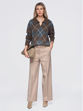 Ombre Ombre Svetr OW-SW-E0019 Hnědá Relaxed Fit
