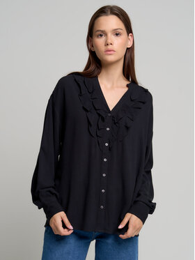 BIG STAR BIG STAR Bluzka MASSI_906_140 Czarny Comfort Fit