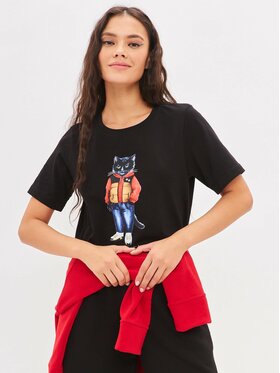 CAT by maniita lacitta CAT by maniita lacitta T-Shirt Printed T-shirt Czarny Regular Fit