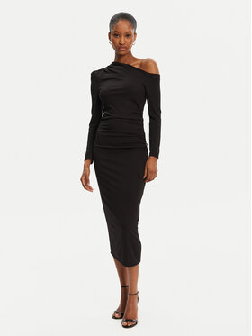 Rinascimento Rinascimento Koktejlové šaty CFC0122524003 Čierna Slim Fit