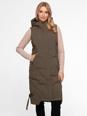 Perso Perso Kurtka damska BLH220050F Khaki Regular Fit