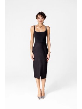LE POSSÉ LE POSSÉ Φούστα midi SDOMZFW Μαύρο Slim Fit