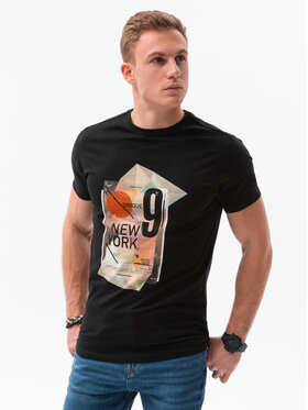 Ombre Ombre T-Shirt S1434 Czarny Regular Fit