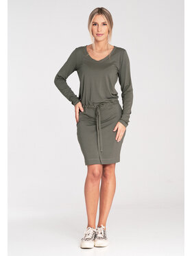 FIGL FIGL Každodenní šaty M1049 Zelená Casual Fit