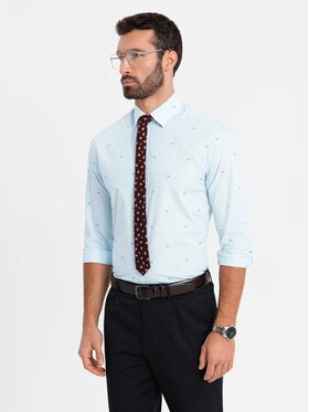 Ombre Ombre Koszula OM-SHCS-0156 Błękitny Regular Fit