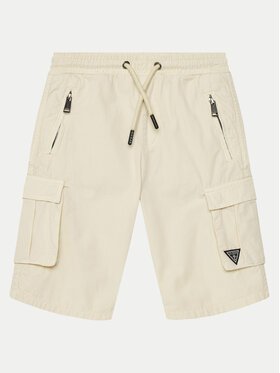 Guess Guess Pantalon scurți din material L2RD01 D3XN0 Écru Regular Fit