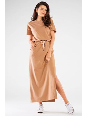 Infinite You Infinite You Sukienka letnia M253 Beżowy Basic Fit
