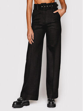 Victoria Victoria Beckham Victoria Victoria Beckham Bavlnené nohavice 1122JTR003286A Čierna Regular Fit